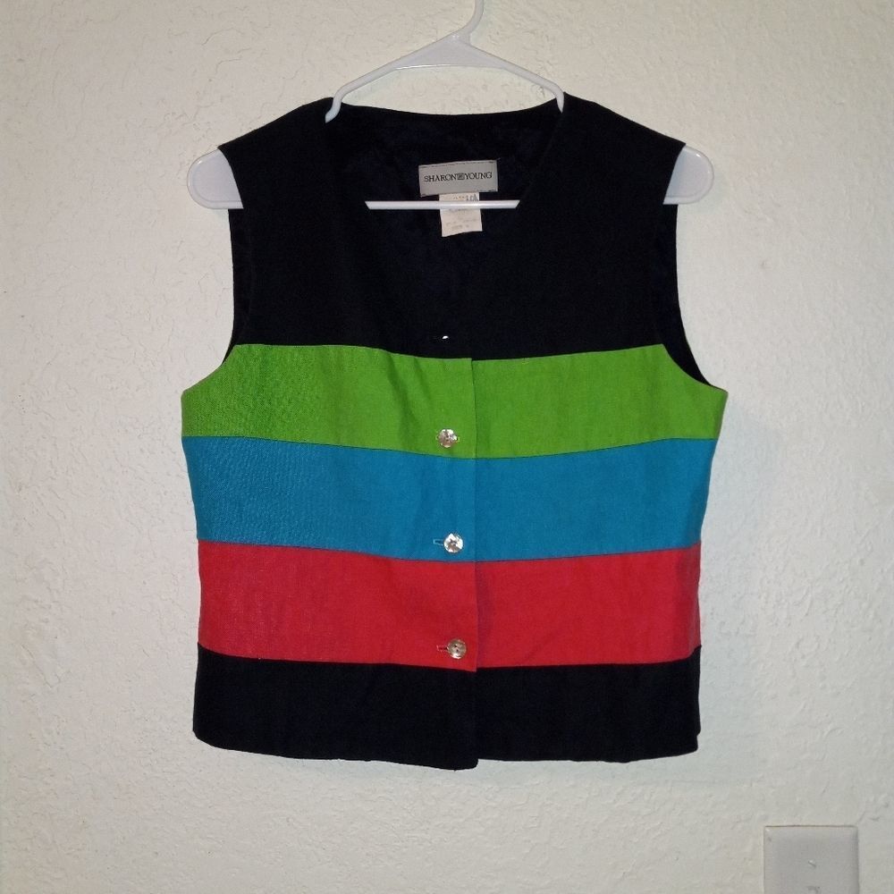 Vintage Sharon Young Color Block Vest
